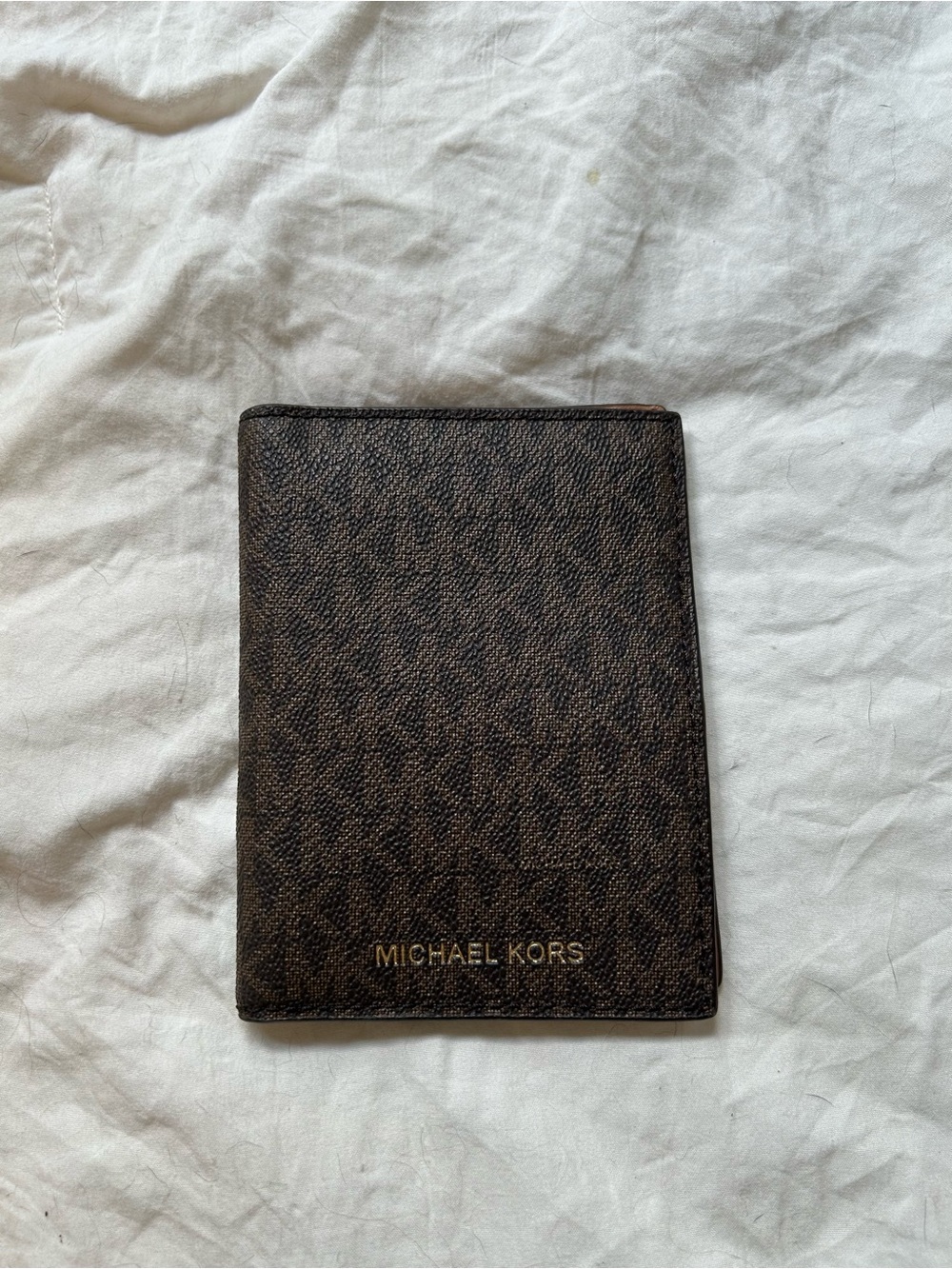 Michael Kors Dark Brown Passport/Card Holder with Signature Logo